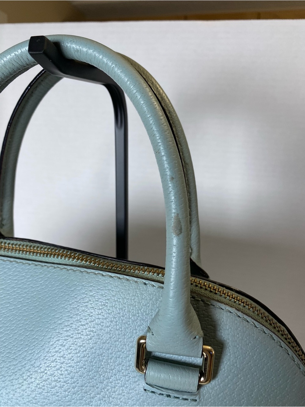 Kate Spade Grove Street Carli Blue Leather Satchel Crossbody WKRU4192 - Picture 3 of 11